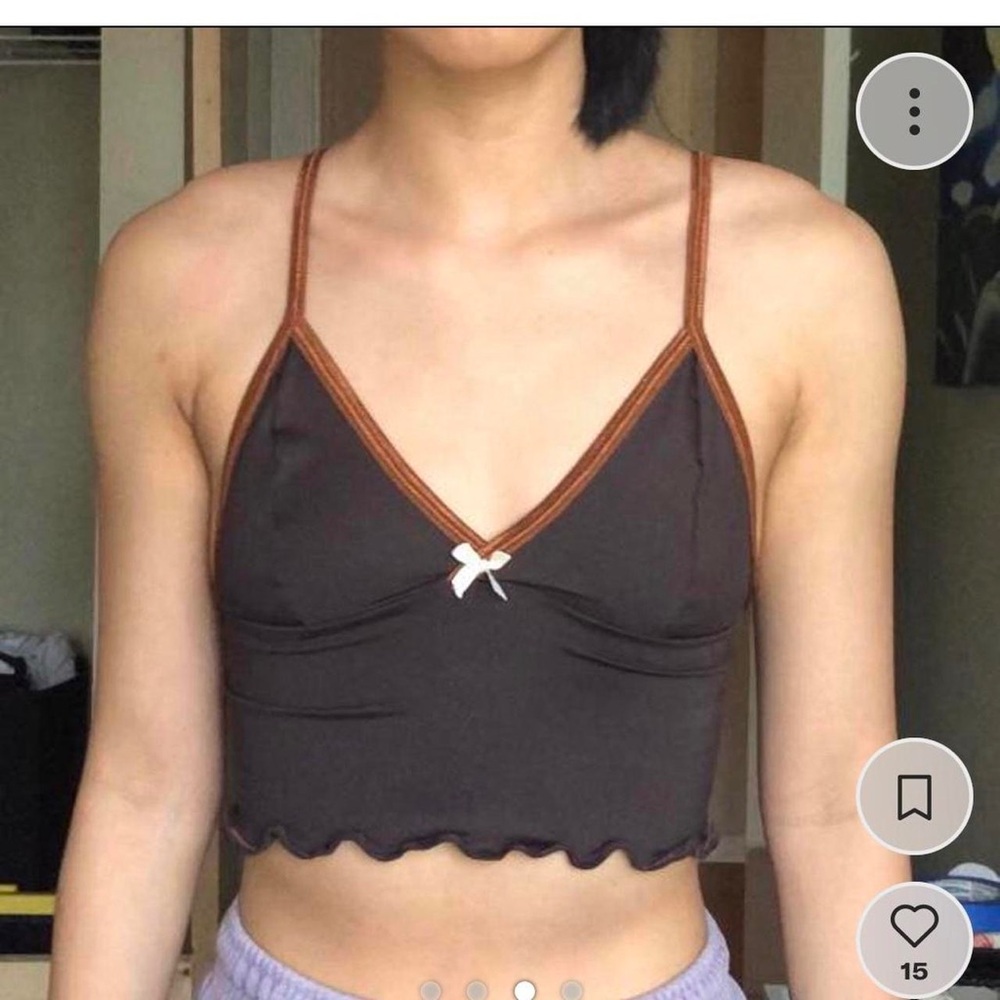 Hand made brown cropped tank top